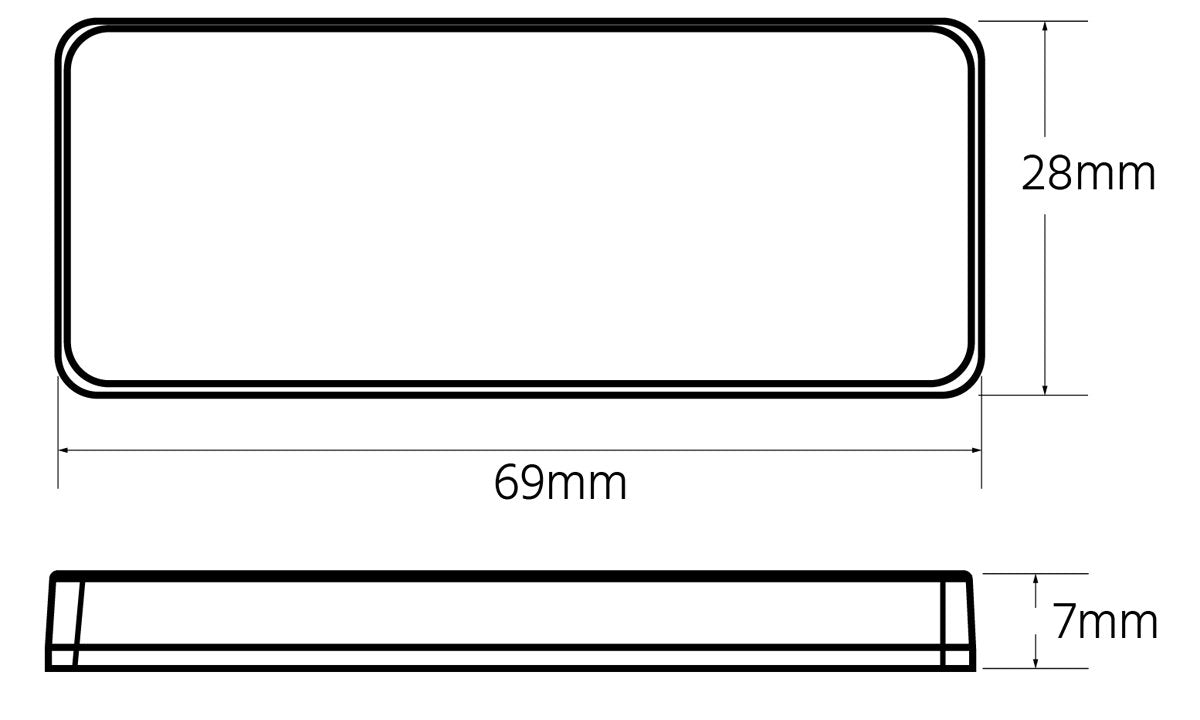 Reflex Reflector (Red) 69X28 3M Tape 100 Pack
