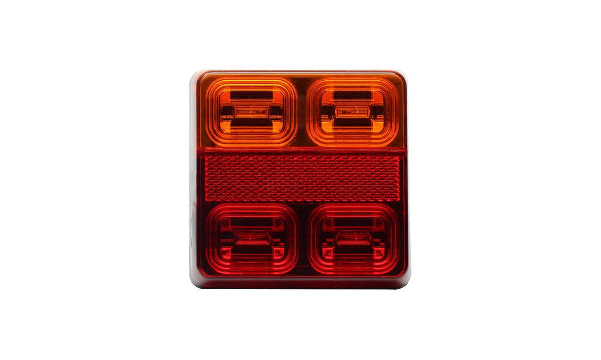 Square Trailer Lamp STOP/TAIL/DI/Reflector10-30V 100x100mm (White Box) LH