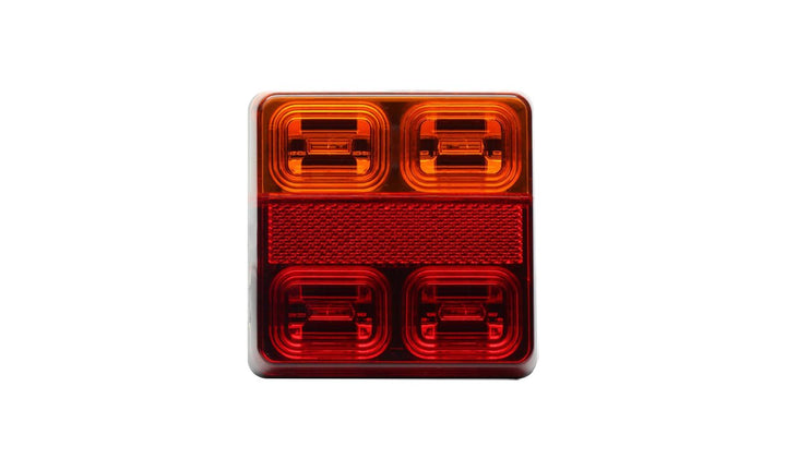 Square Trailer Lamp STOP/TAIL/DI/Reflector10-30V 100x100mm (White Box) LH