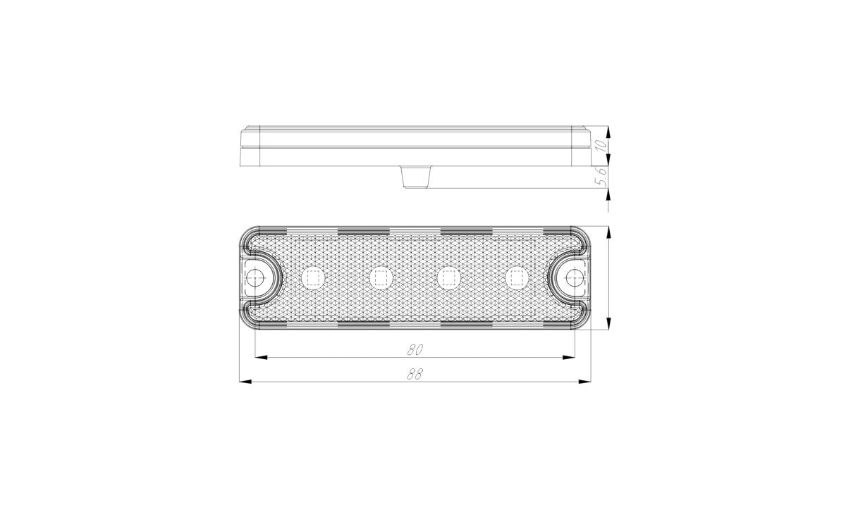 88 Series White Front-End Outline Marker/Reflector 10-30V 10pk