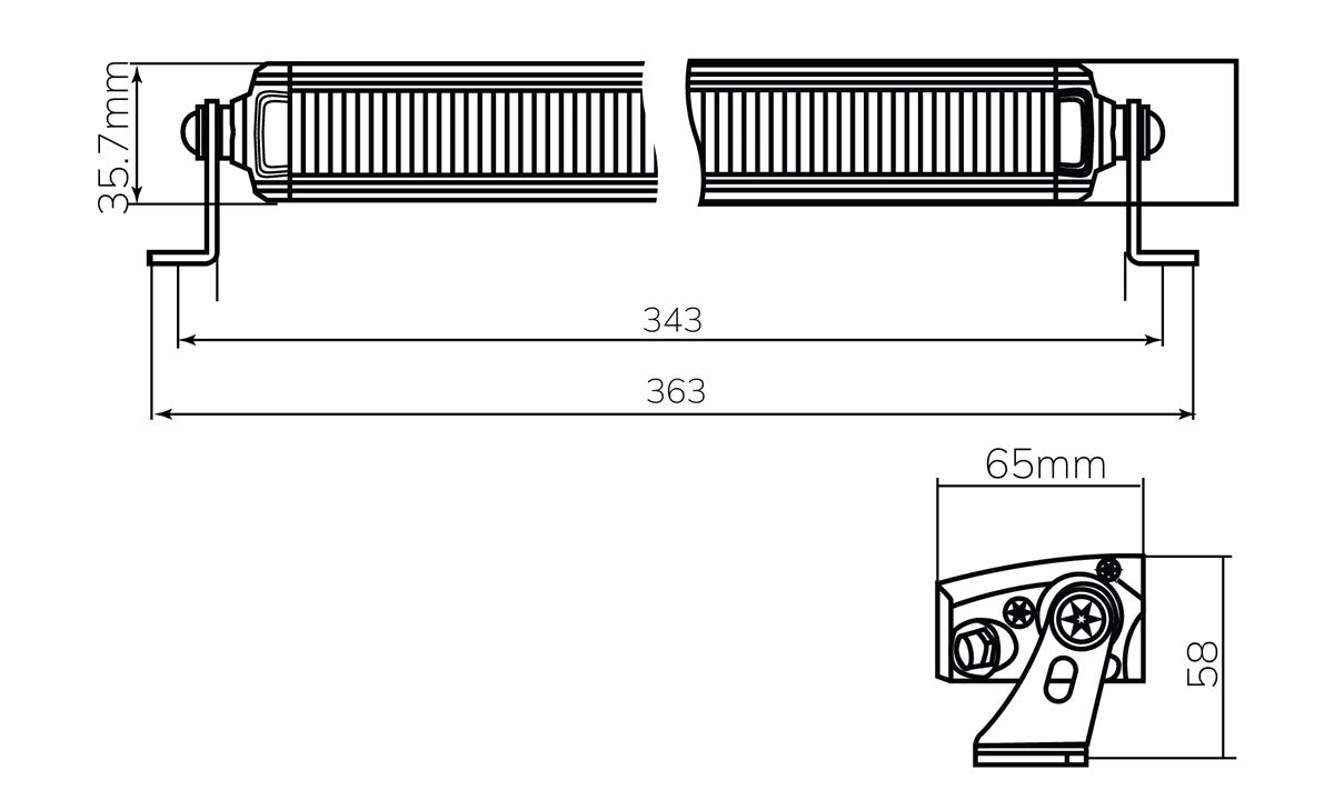 12 Inch Slimline Lightbar 10-30V 60W 3400Lm