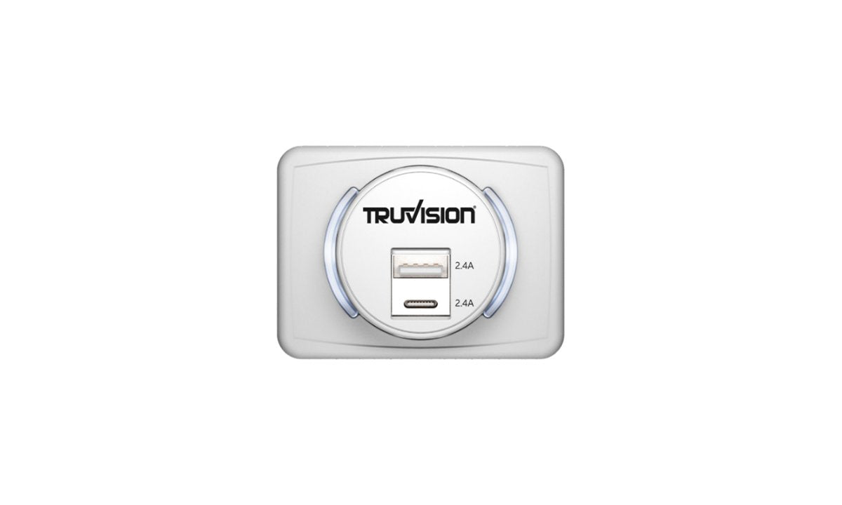 Dual Ports USB Charger 2.4A 12V - White