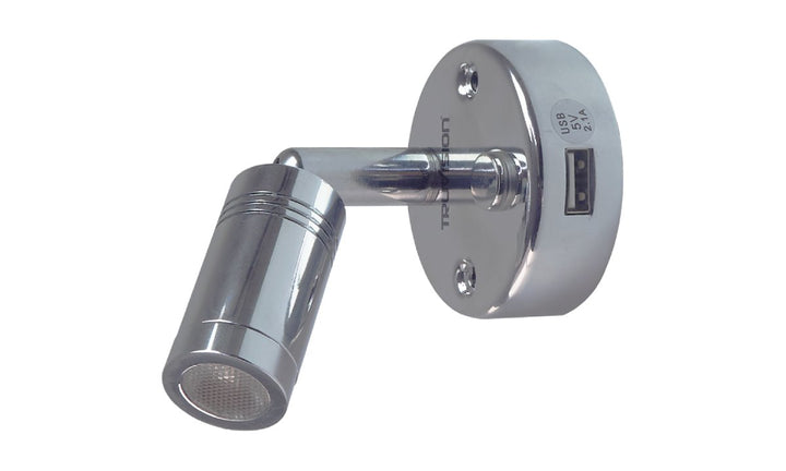 Reading Light w/ nightlight Chrome