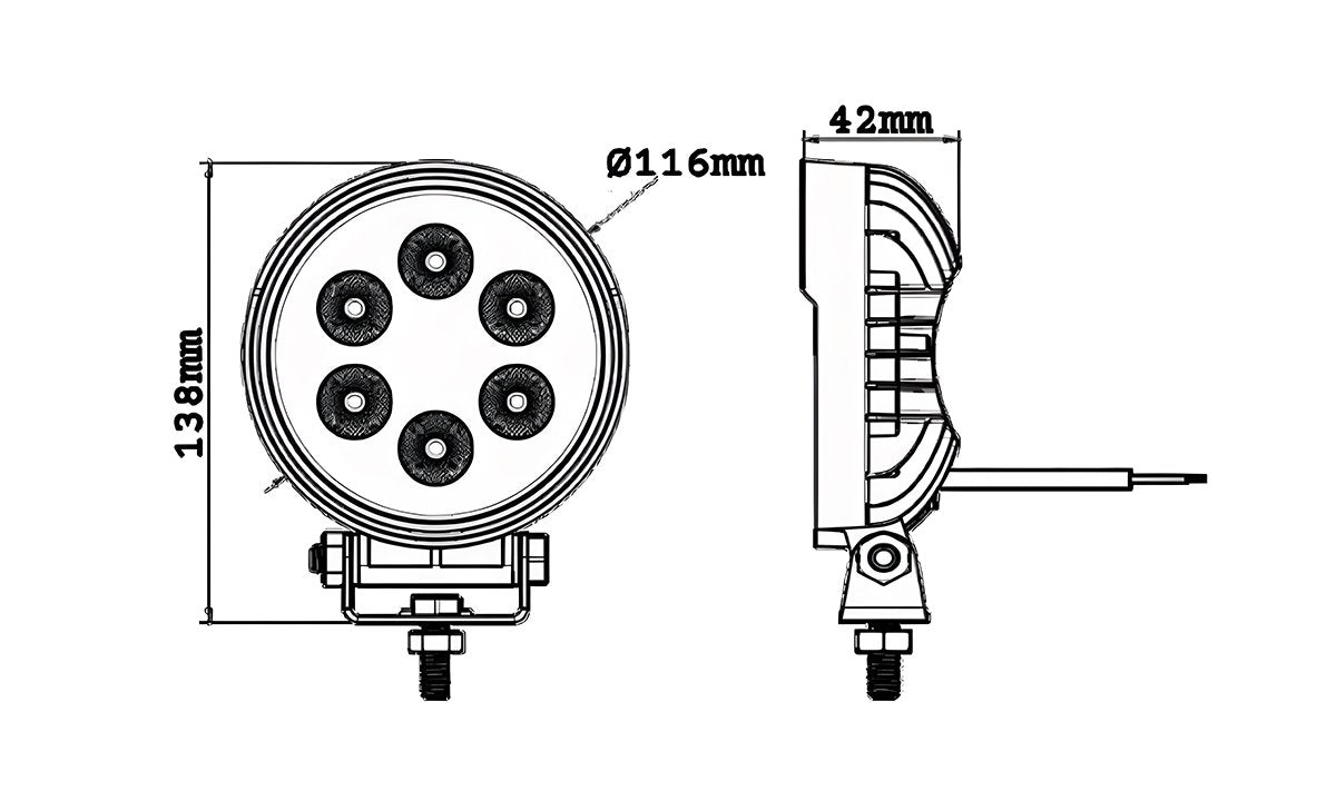 18W Round LED Worklight 9-32V 1620lm