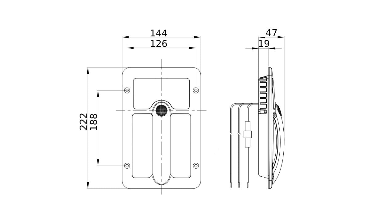 GRAB HANDLE LAMP WHITE LED - BLISTER