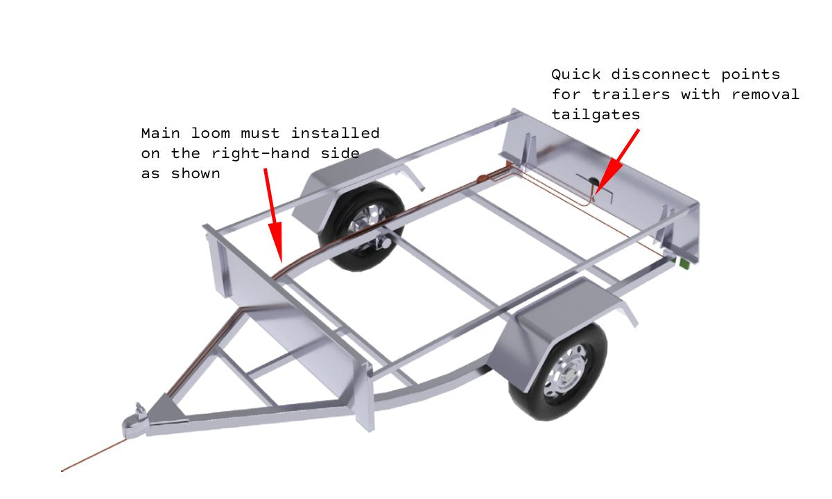 Square Trailer Lamp Complete Kit 10-30V