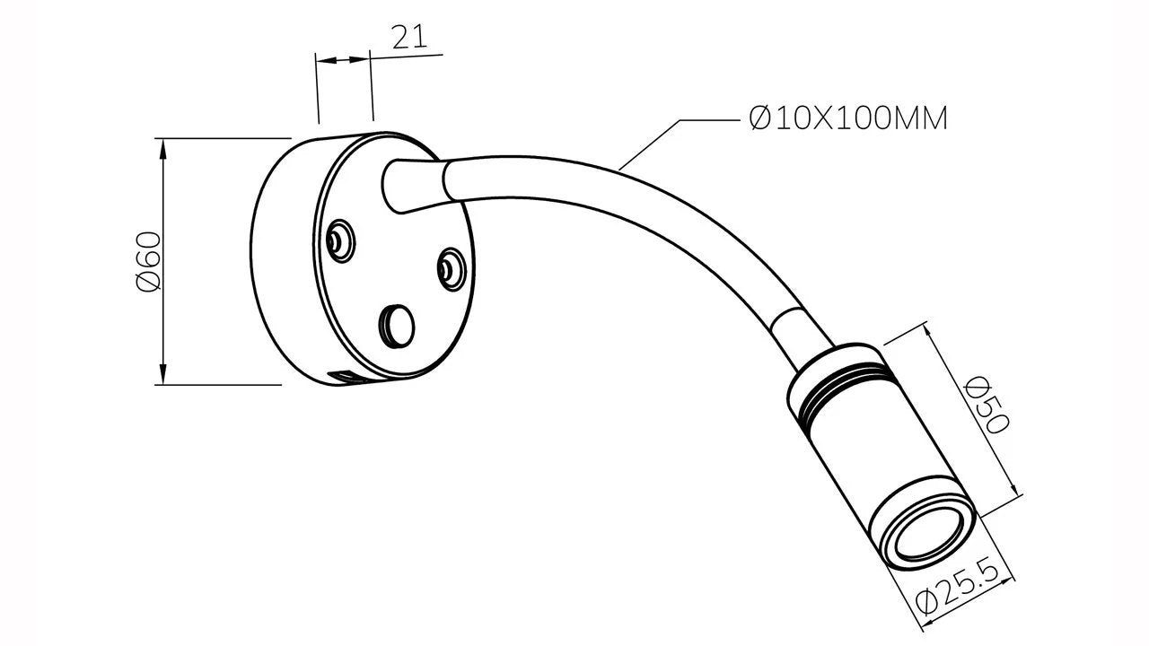 Reading Light Goose Neck Dual USBs Gold