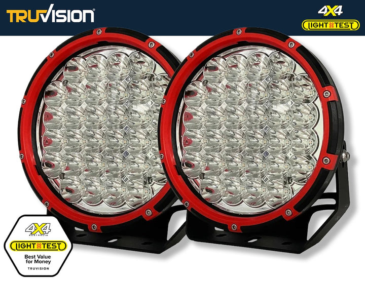 Tru Vision 9" LED Driving Light Kit - Best Value with Harness & Covers