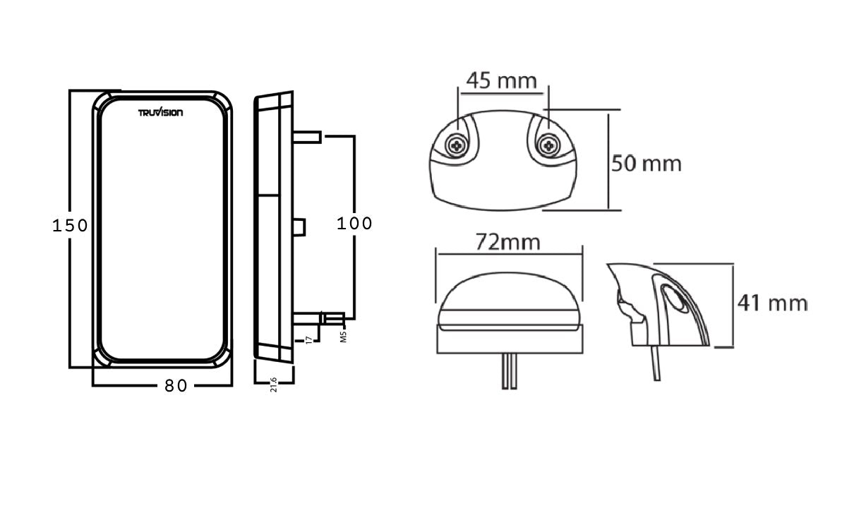 Rect Trailer Lamp Complete Kit 10-30V Blister