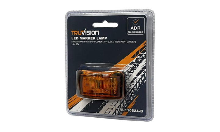 62 Series Amber Side Marker, with Supplementary Cat.5 Side Indicator 10-30V Blister