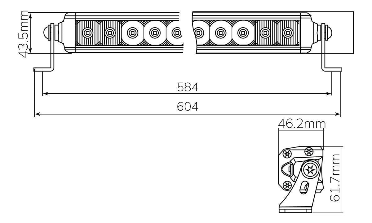 22 Inch Combo Beams Lightbar 10-30V 100W 5900Lm