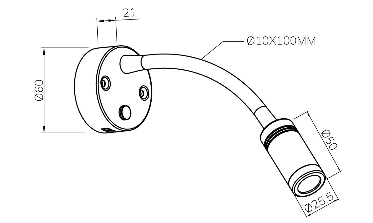Reading Light Goose Neck Dual USBs Black