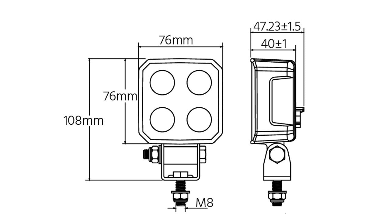 Black Series LED Worklight 10-32V 28W 3400lm (Oval)