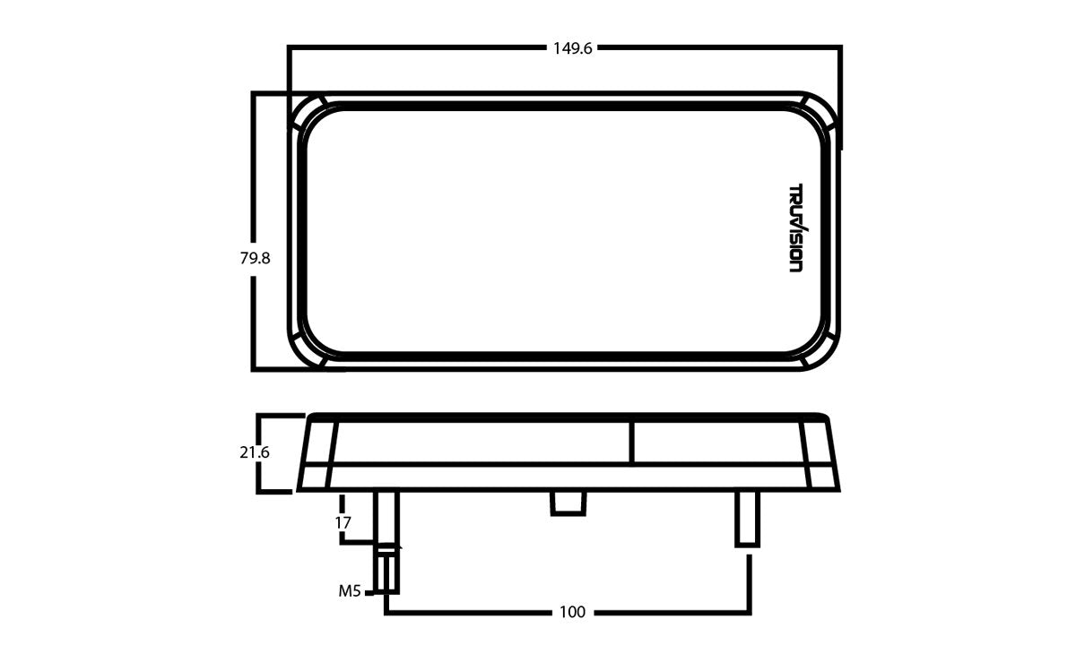 RECT TRAILER LAMP 10-30V  4PIN PLUG