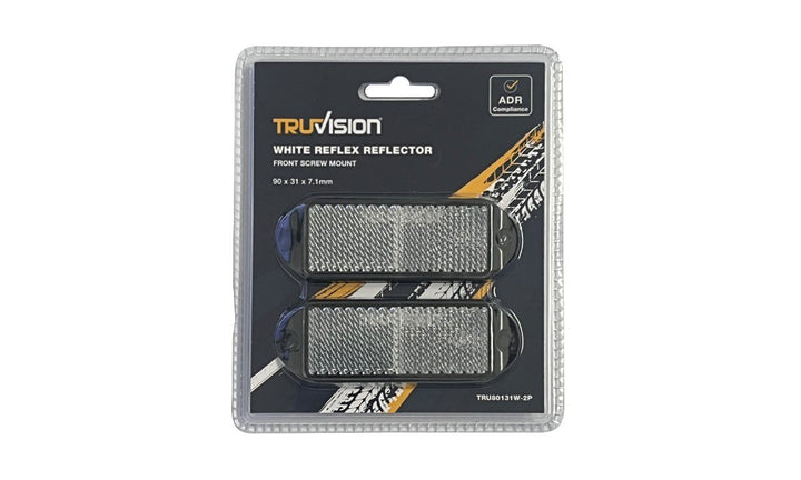 Reflex Reflector (White) 90X31 Screw 2Pk