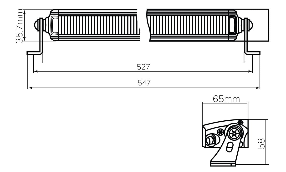 20 Inch Slimline Lightbar 10-30V 100W 5700Lm